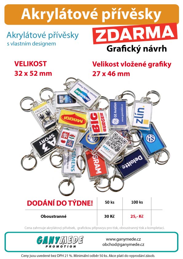 Akční nabídka na akrylátové přívěsky