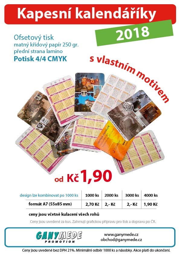 Kapesní kalendáříky 2015 - akce